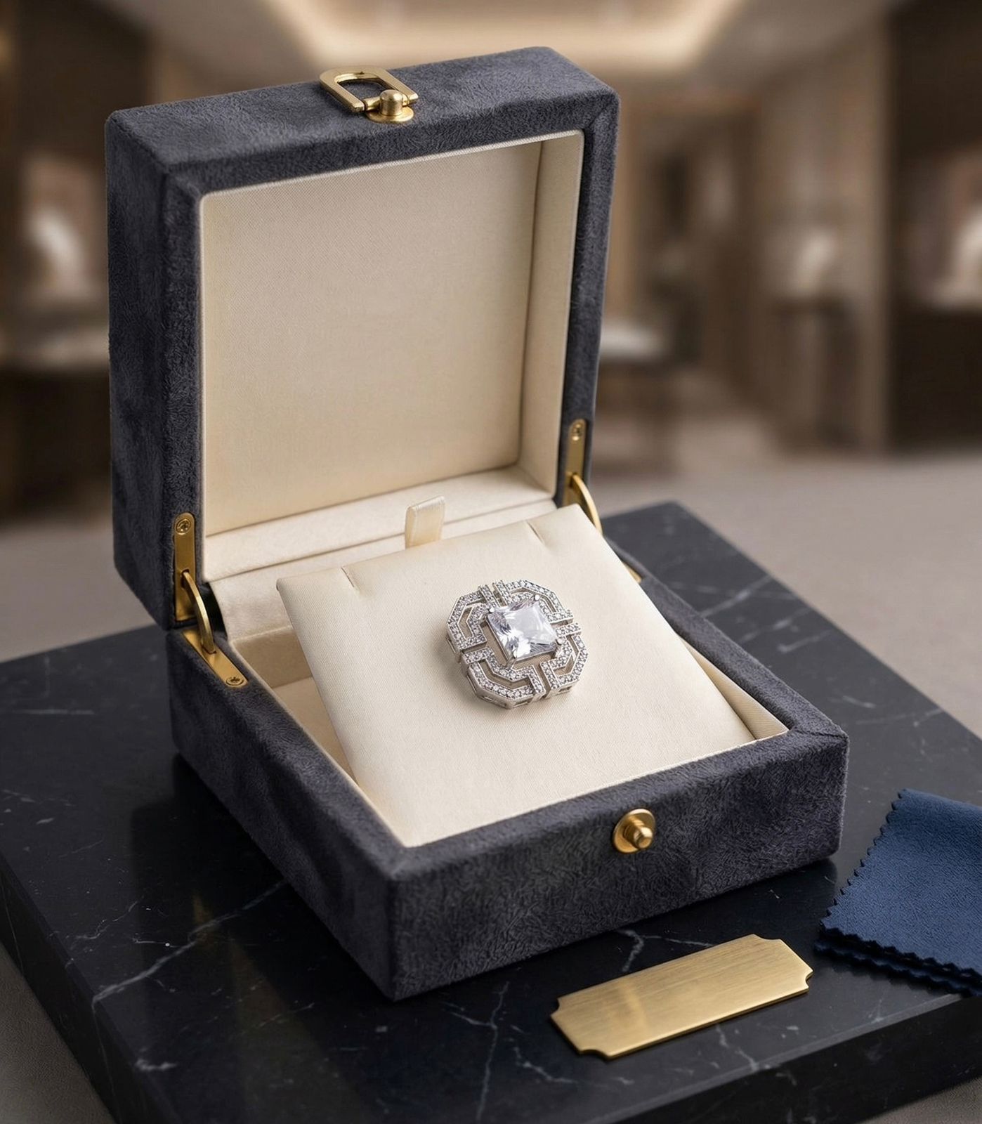 Crystal Monarch Ring