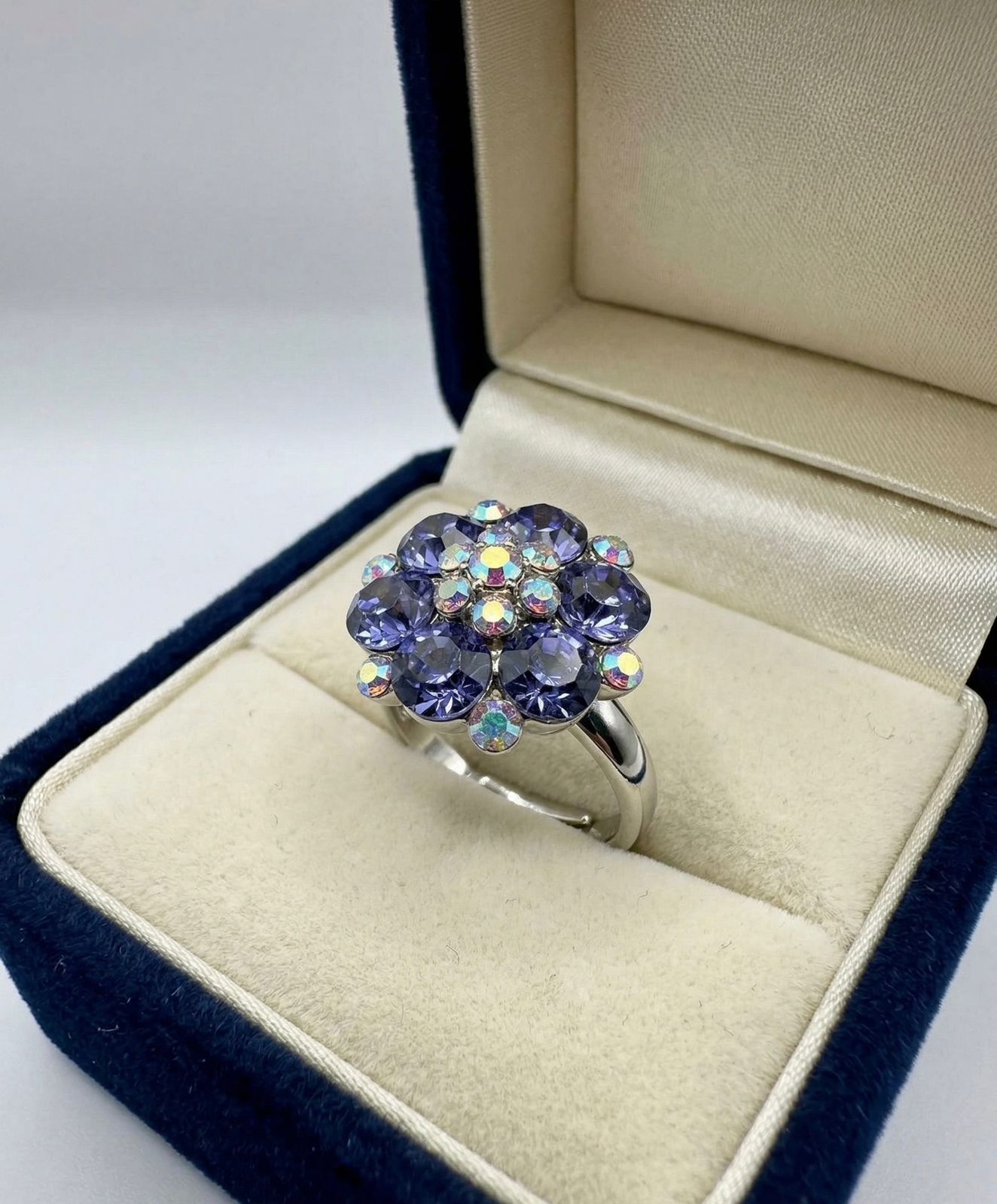 Lavender Bloom Crystal Ring