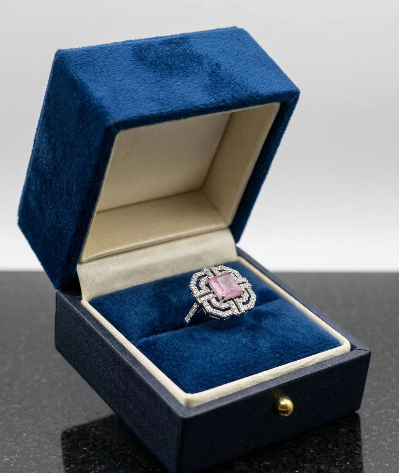 Blush Royale Art Deco Ring