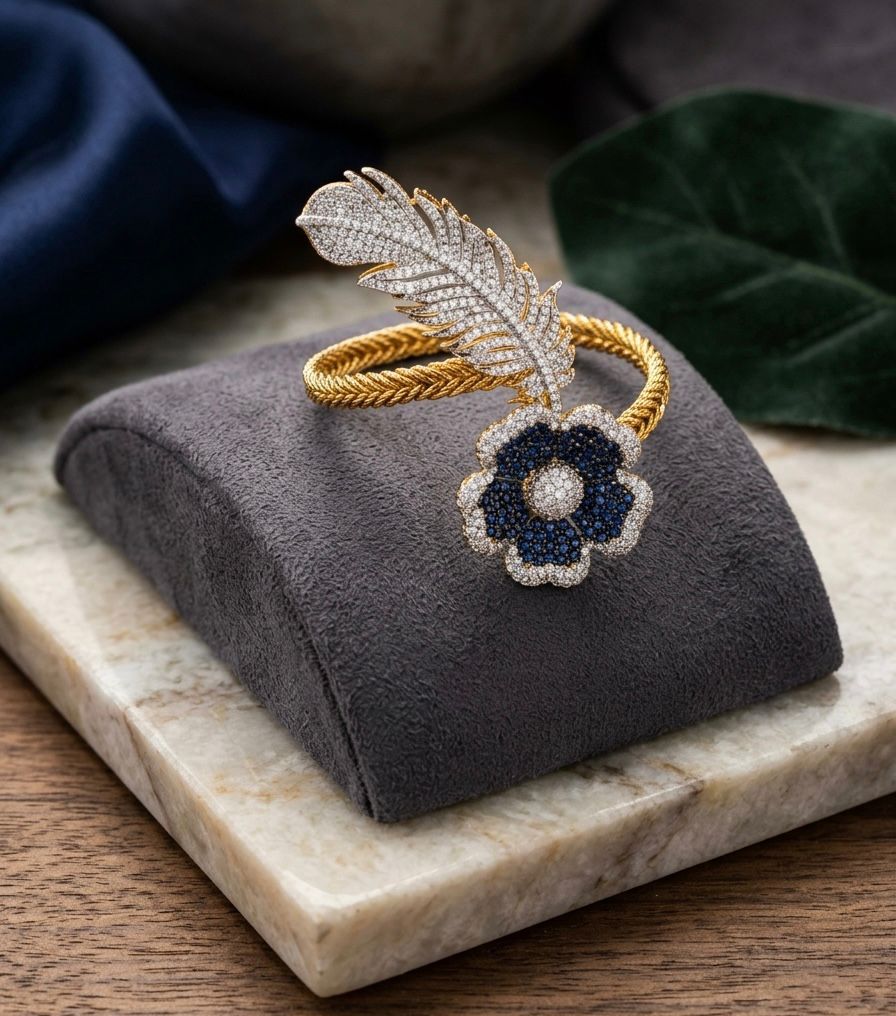 Midnight Bloom Feather Armlet