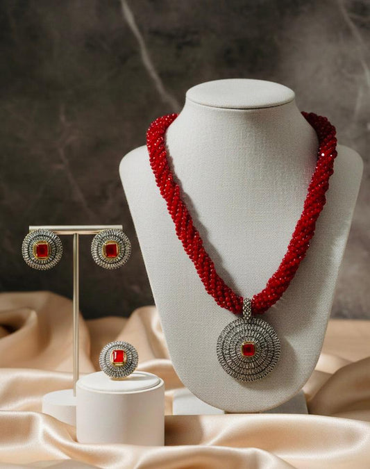 Crimson Royale Crystal Jewelry Set - Necklace
