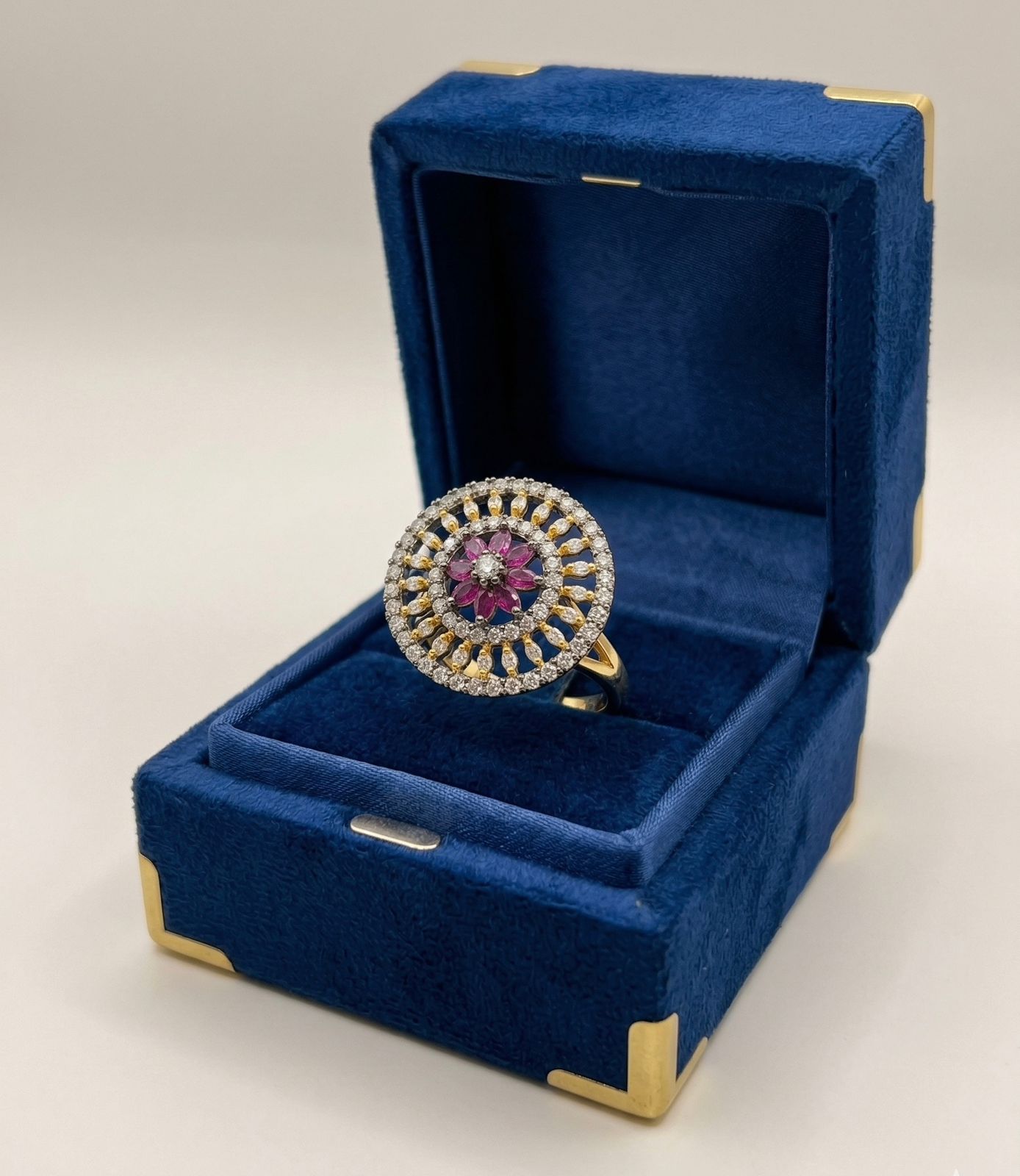 Royal Blossom Halo Ring