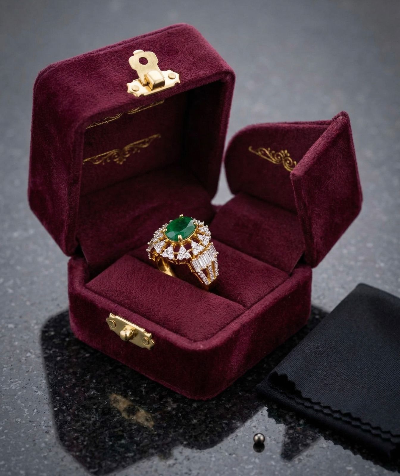 Emerald Crown Royale Ring