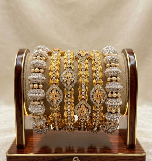 Pearl Luxe Bridal Bangle Set