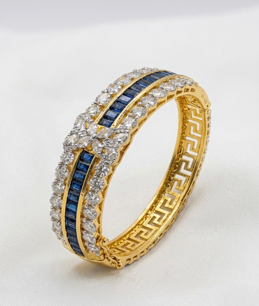 Sapphire Blossom Bangle