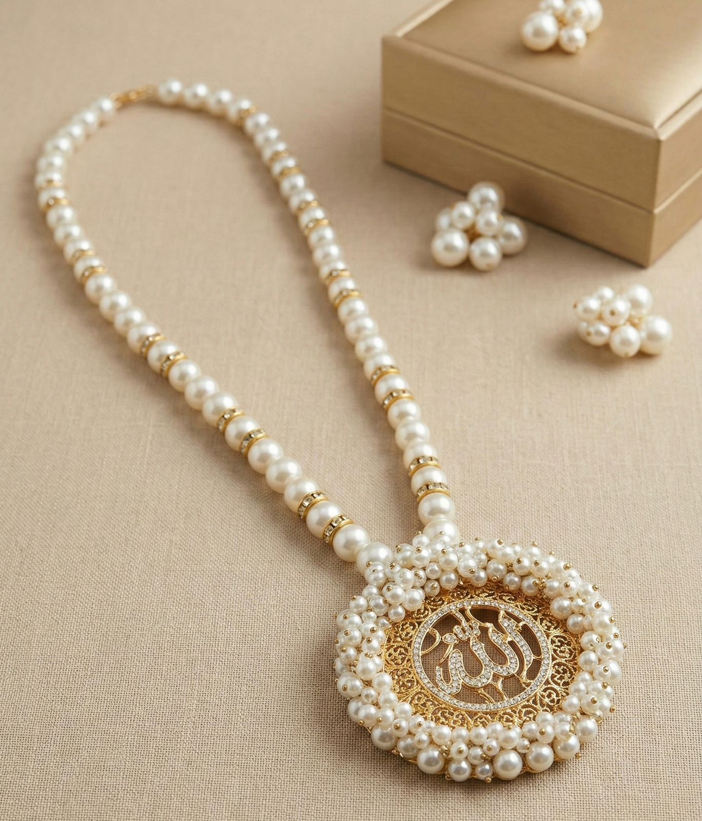 Pearl Crown Allah Pendant