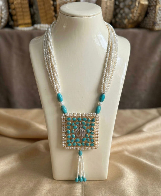 Firdaus Allah Turquoise Pearl Necklace