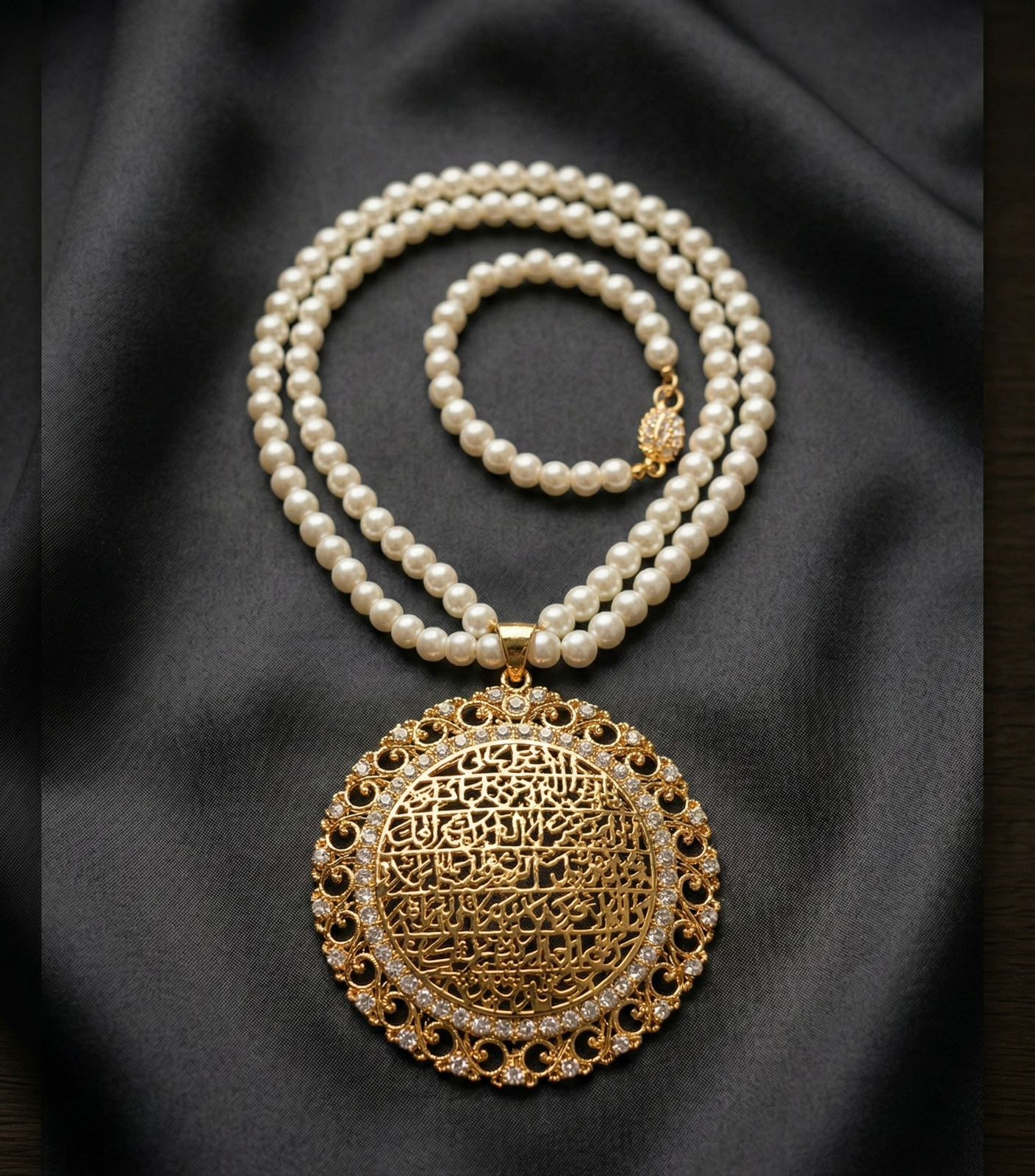 Noor Al Allah Pearl Medallion Necklace